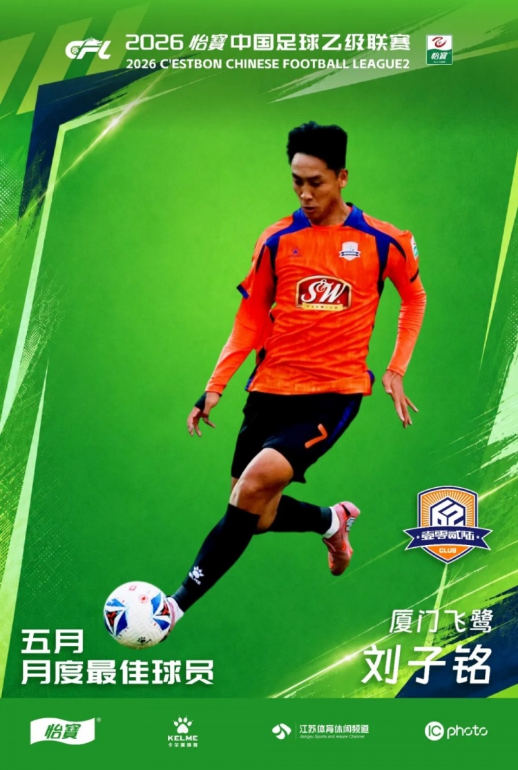 9球领跑中乙,厦门飞鹭刘子铭荣膺5月MVP 9球领跑中乙,厦门飞鹭刘子铭荣膺5月MVP