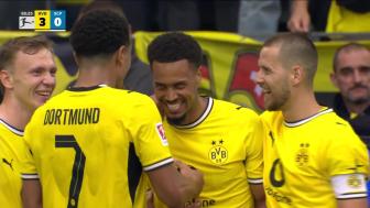 [进球视频] 多特3-0领先！精妙配合，恩梅查撞墙配合后破门